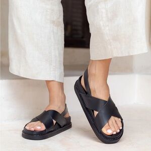 Liberte Leather "Capri" Sandal in Black